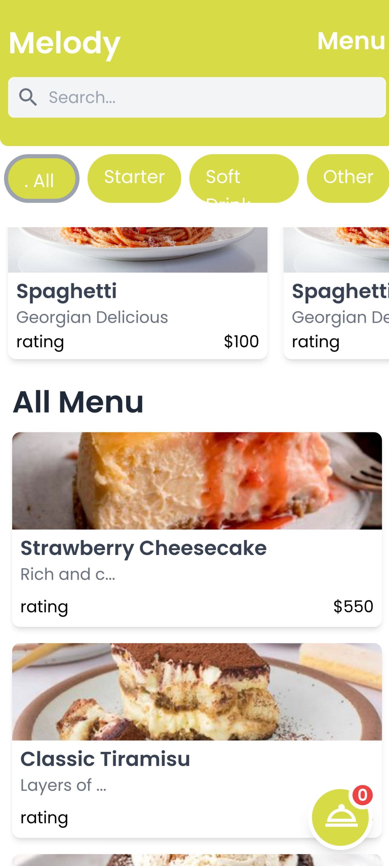 Digital Menu
